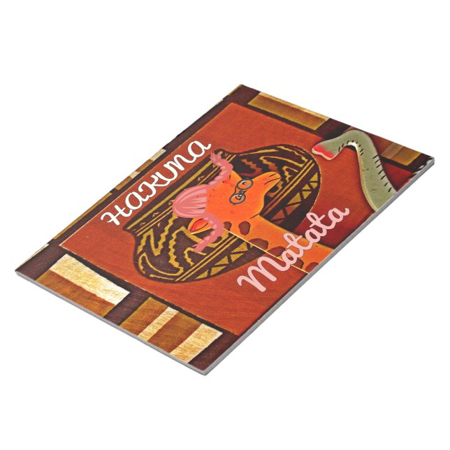 Bloco De Notas Engraçado Girafa com legal texto Hakuna Matata (Inclinado)