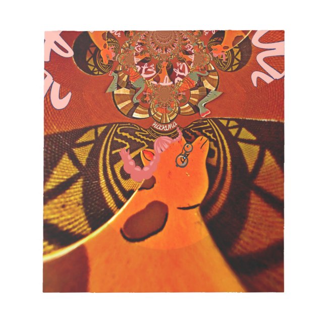 Bloco De Notas Engraçado Girafa: Um Charme Africano Caleidoscópic (Frente)