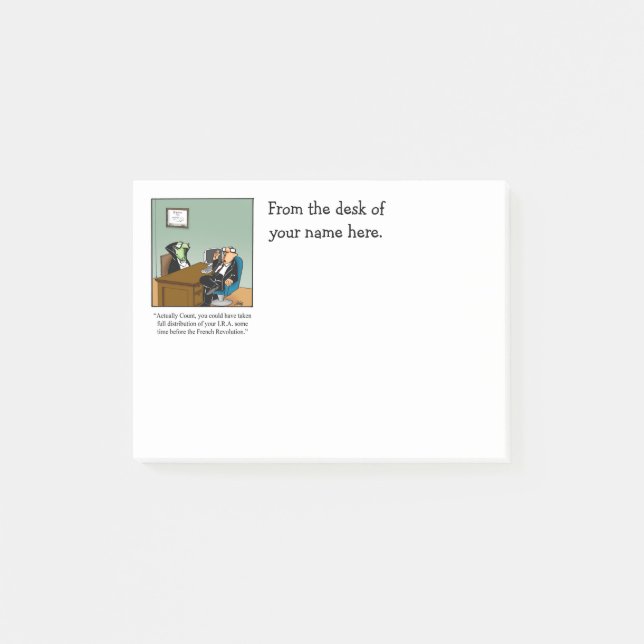 Bloco De Notas Engraçado humor comercial Personalizável Posta Not (Frente)