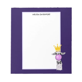 Bloco De Notas Engraçado Ilustração do Llama soprando uma bolha r