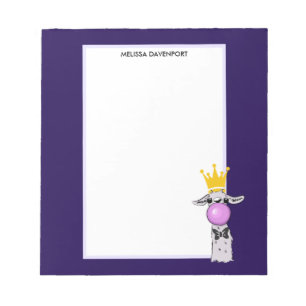 Bloco De Notas Engraçado Ilustração do Llama soprando uma bolha r