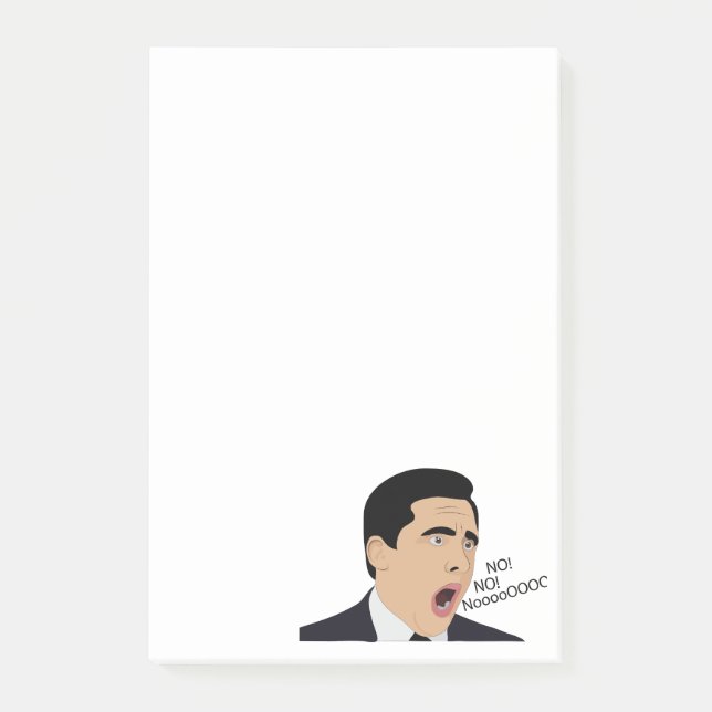 Bloco De Notas Engraçado Michael Scott gritando Sem Deus nenhum m (Frente)