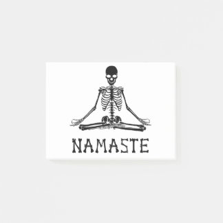 Bloco De Notas Engraçado Namaste Esqueleto Yoga Skull Halloween T