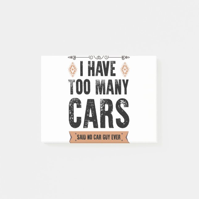 Bloco De Notas Engraçado Presente De Cara De Carro Eu Tenho Muita (Frente)