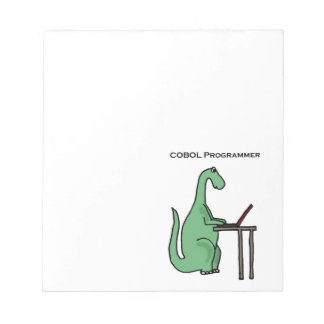 Bloco De Notas Engraçado programador de COBOL Dinossauro