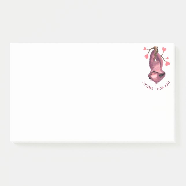 Bloco De Notas Engraçado Romântico Sloth Sorri (Frente)