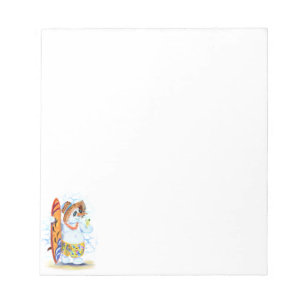 Bloco De Notas Engraçado Summer Snowman Surfer bebe coquetel fre