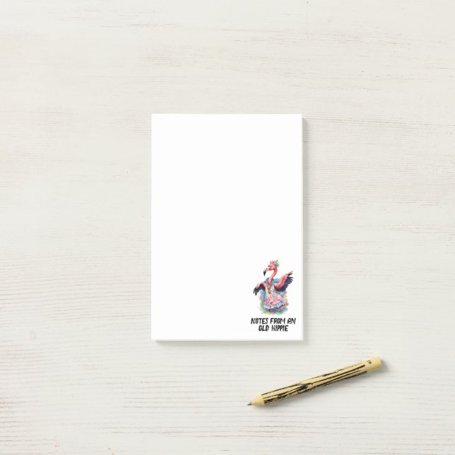 Bloco De Notas Engraçado Tie Dye Flamingo Hippie (Na mesa)
