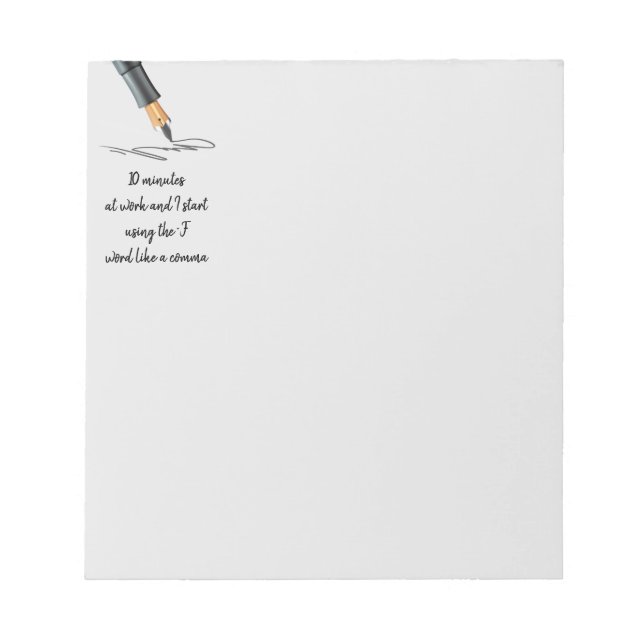 Bloco De Notas Engraçado Trabalho Dizendo Notas Engraçadas (Frente)