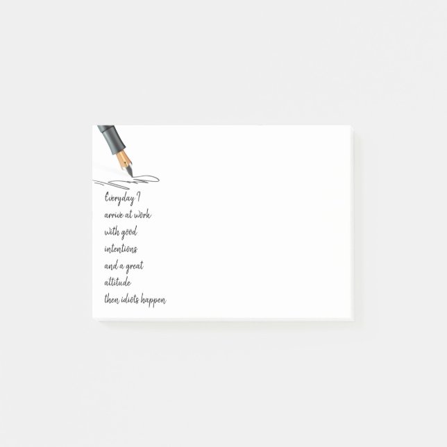 Bloco De Notas Engraçado Trabalho Dizendo Notas Engraçadas (Frente)