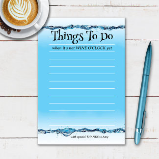 Bloco De Notas Engraçado Vinho O'Clock Water