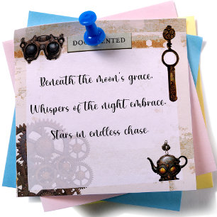 Bloco De Notas Engrenagens Enferrujadas Steampunk Mecânico 3"x3"