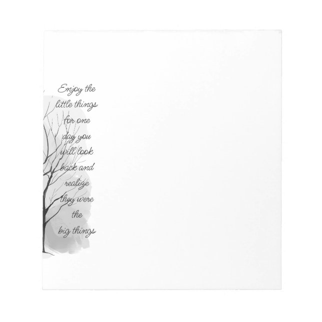 Bloco De Notas Enjoy Little Things Inspirational Life Quote (Frente)