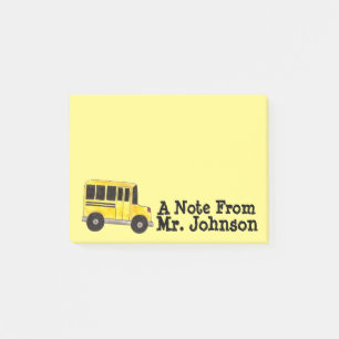 Bloco De Notas Ensino de Condutores de Ônibus Escolar Amarelo Per