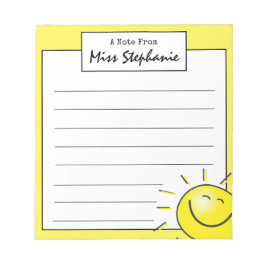 Bloco De Notas Enxergar-Sol Bonito Rosto Do Professor