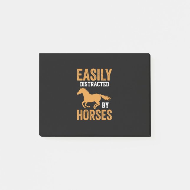 Bloco De Notas Equestrian Gift | Easily Distracted By Equestrian (Frente)