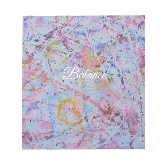 Bloco De Notas "Equilíbrio" Aquarela Abstrata e Resistência à Cer (Frente)