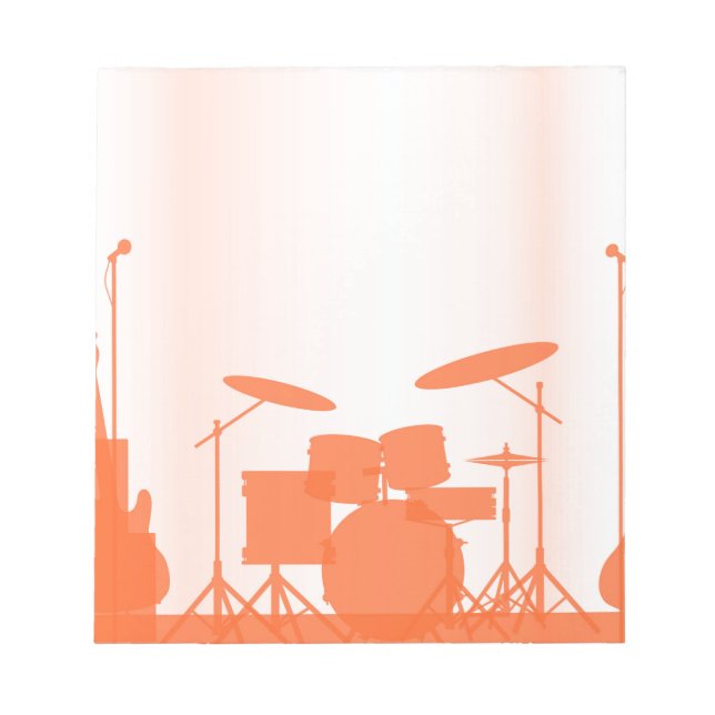 Bloco De Notas Equipamento De Banda Rock No Palco (Frente)