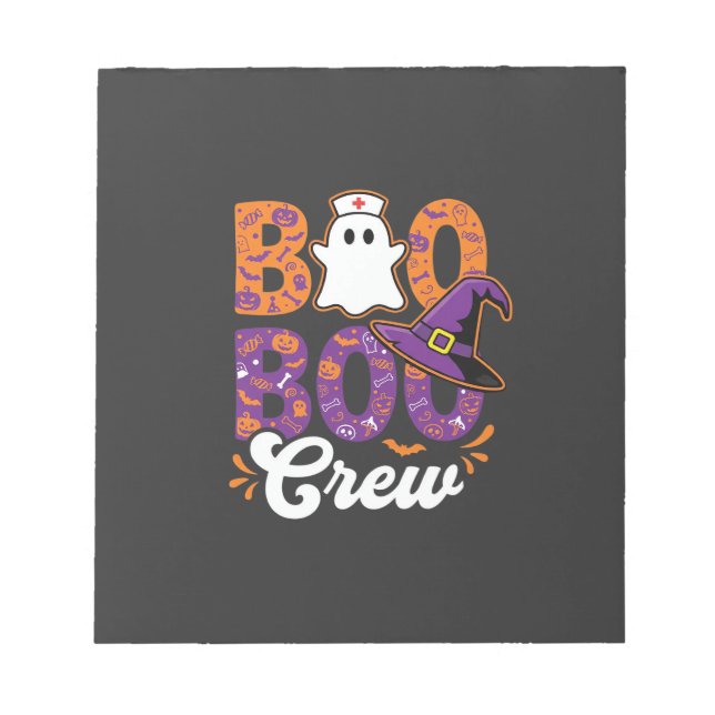 Bloco De Notas Equipe Boo Boo Design de Fantasma de Enfermeira de (Frente)