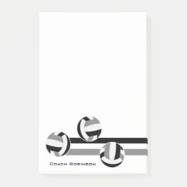 Bloco De Notas equipe da cinza preta cores listras de volleybolas