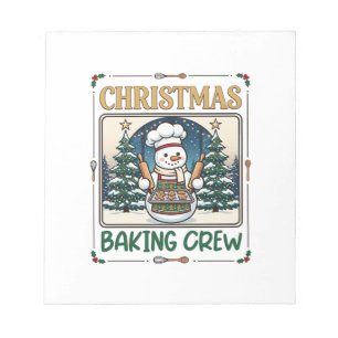 Bloco De Notas Equipe de Confeitaria de Natal Boneco de Neve Chef
