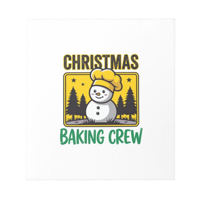 Bloco De Notas Equipe de Confeitaria de Natal Boneco de Neve Desi (Frente)