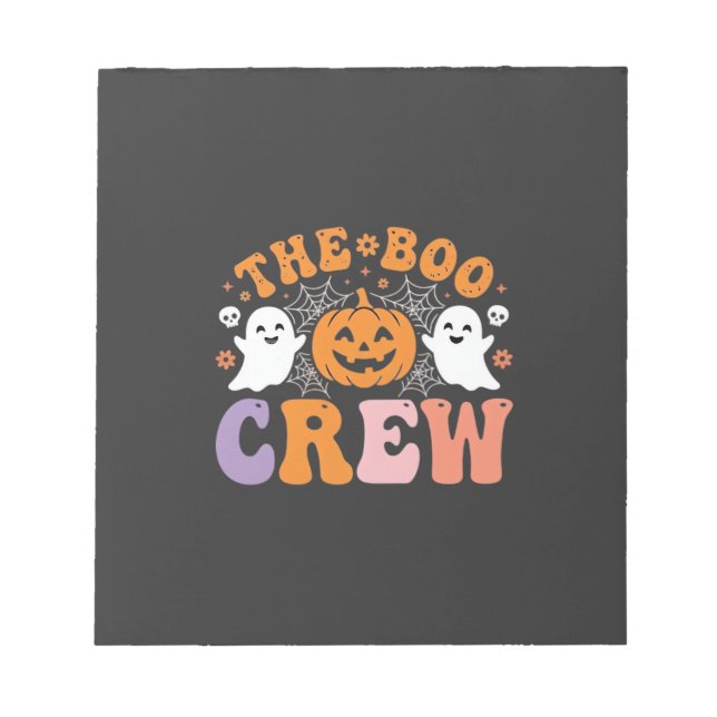 Bloco De Notas Equipe de Espanto de Halloween Fantasma Abóbora De (Frente)