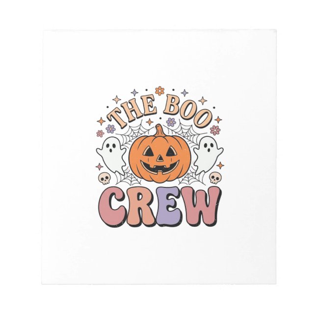 Bloco De Notas Equipe de Fantasmas de Halloween Fofo Espantoso Vi (Frente)