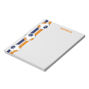 Bloco De Notas equipe de laranja azul colorido treinador de futeb