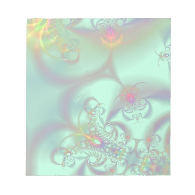 Bloco De Notas Escadaria Selvagem - Abstrato Emerald Kaleidoscope (Frente)