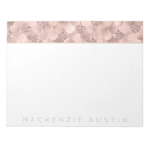 Bloco De Notas Escala de Sereia Posh Dusty Terracotta Peach Per