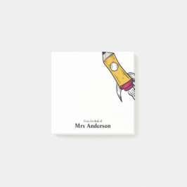 Bloco De Notas Escola de Foguete Espacial do Professor Pencil