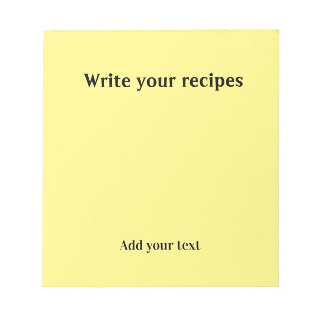 Bloco De Notas Escreva a sua receita de edição amarela simples (Frente)