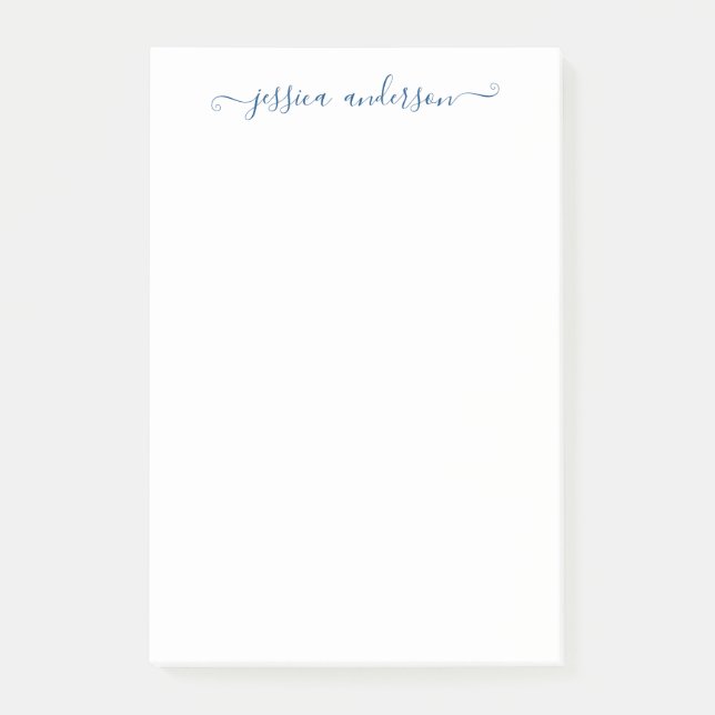 Bloco De Notas Escrita Azul-Marinho Clássica Moderna Feminina (Frente)