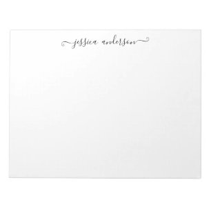 Bloco De Notas Escrita Girly-Script da Cinza Negra Elegante Moder