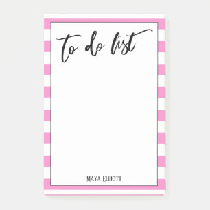 Bloco De Notas Escrita manual para fazer Lista branca cor-de-rosa