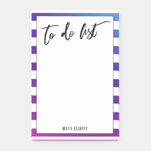 Bloco De Notas Escrita Manual para Fazer Lista Rosa e Azul Estirp