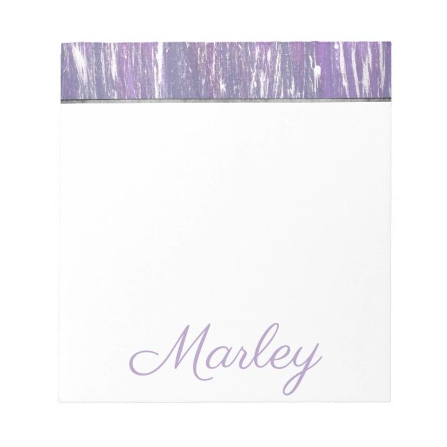 Bloco De Notas Escritório de ameixa | Púrpura Estirpa De Prata (Frente)