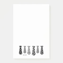 Bloco De Notas Escritório de Gravatas do Pescoço Branco Preto Tra