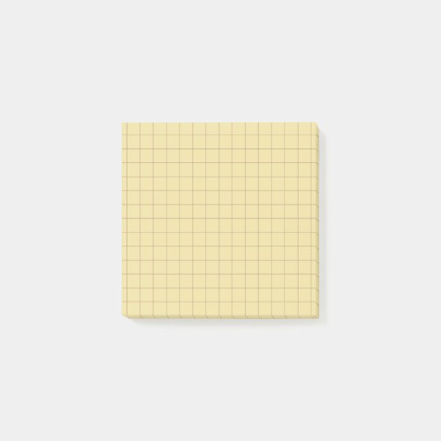 Bloco De Notas Escritório Mínimo da Grade Verificada Amarelo Sem  (Frente)