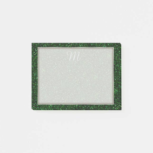 Bloco De Notas Escuro Emerald Green Glitter (Frente)