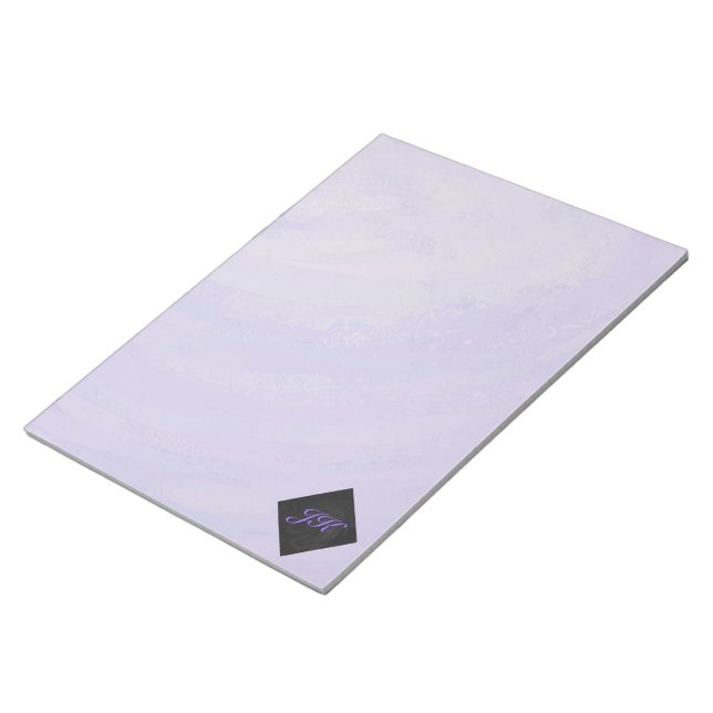 Bloco De Notas Esfregaço de mirtilo e monograma preto (Inclinado)