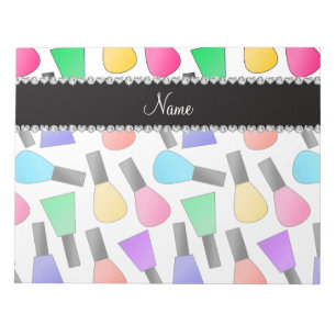 Bloco De Notas Esmalte de unha arco-íris branco personalizado com