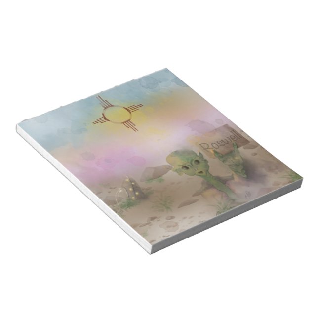 Bloco De Notas espaçonave de alienígena do acidente Roswell Novo  (Inclinado)