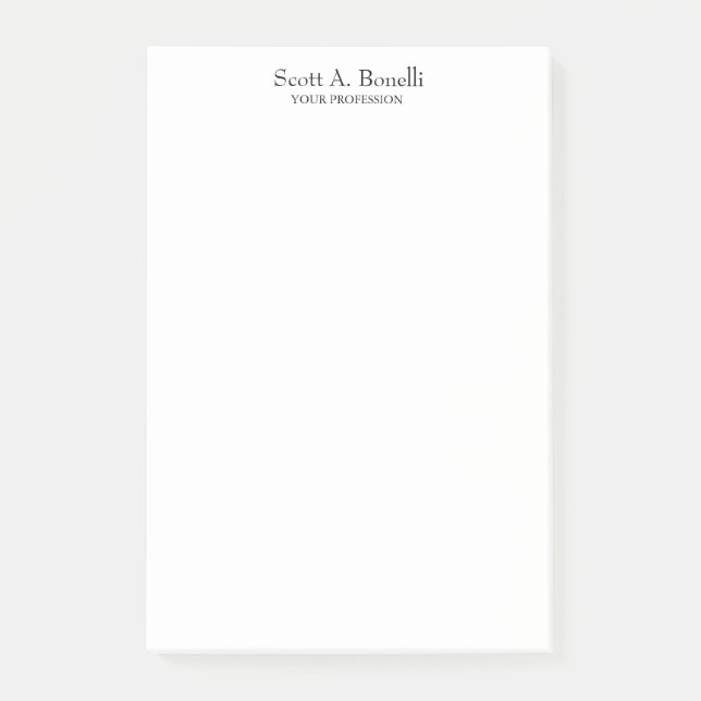 Bloco De Notas Especial branco simples e elegante único (Frente)