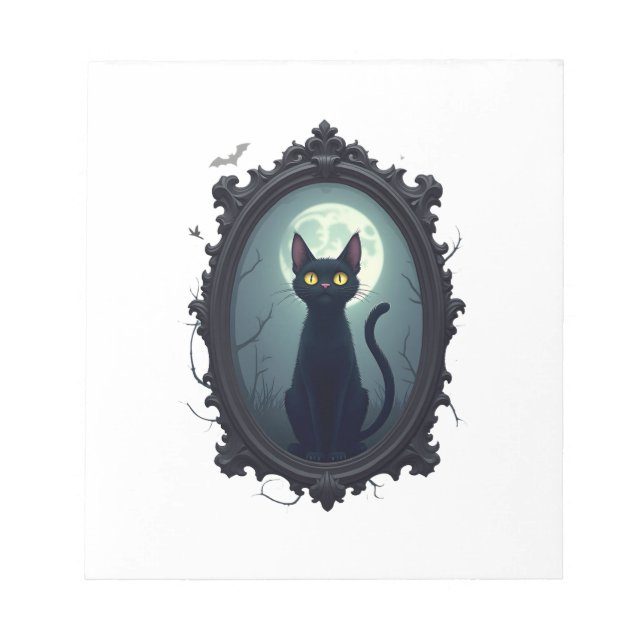 Bloco De Notas Espelho do Gato Assombrado (Frente)