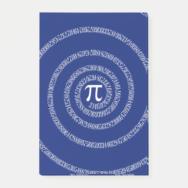 Bloco De Notas Espiral tipográfico para pi em azul Marinho (Frente)