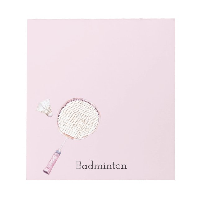 Bloco De Notas Esportes de Badminton Rosa (Frente)