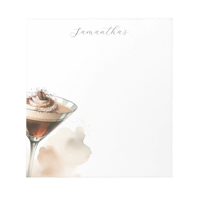 Bloco De Notas Espresso Martini Personalizado Tema Notepad (Frente)