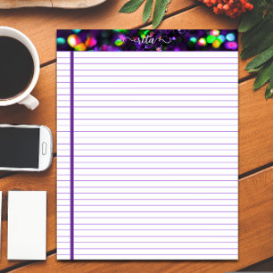 Bloco de notas espumante roxo escuro